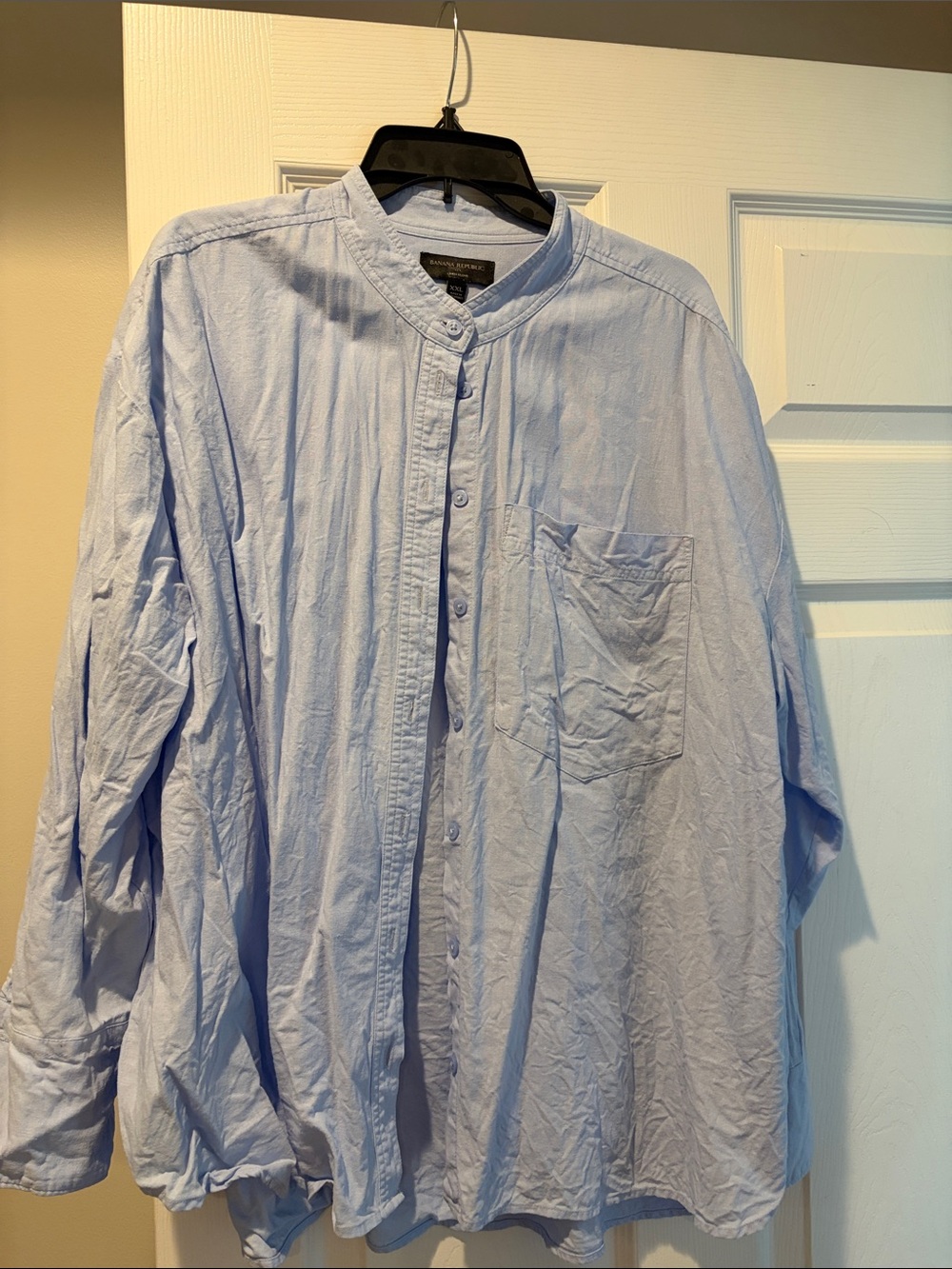Banana Republic Light Blue Button-Down Mandarin Collar Shirt